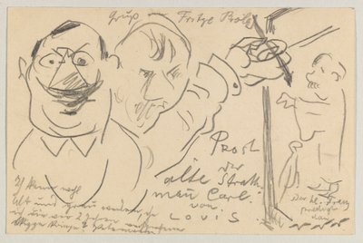 Lovis Corinth Carl Strathmannille: postikortti, postileima 10. elokuuta 1904 tekijältä Lovis Corinth