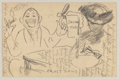 Lovis Corinth Carl Strathmannille: postikortti, postileima 13. maaliskuuta 1903 tekijältä Lovis Corinth
