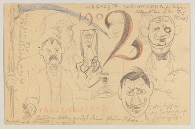 Lovis Corinth Carl Strathmannille: postikortti, postileima 24. joulukuuta 1901 tekijältä Lovis Corinth