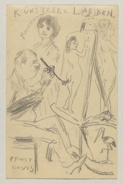 Lovis Corinth Carl Strathmannille: postikortti, postileima 25. kesäkuuta 1904 tekijältä Lovis Corinth