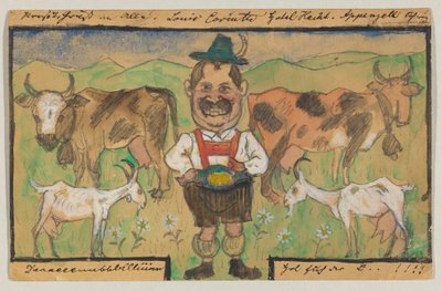 Lovis Corinth Carl Strathmannille: postikortti, postileima 9. toukokuuta 1895 (Appenzell) tekijältä Lovis Corinth
