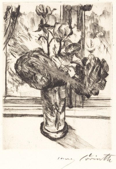 Ruusuja vesilasissa, 1916. tekijältä Lovis Corinth