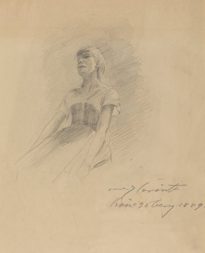 Istuva nuori nainen [recto] tekijältä Lovis Corinth
