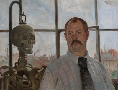Omakuva luurankolla tekijältä Lovis Corinth