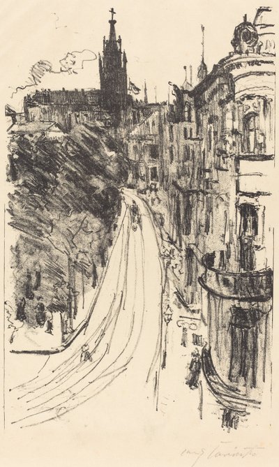 Strasse Koenigsberg Streetillä Koenigsbergissä, 1918. tekijältä Lovis Corinth