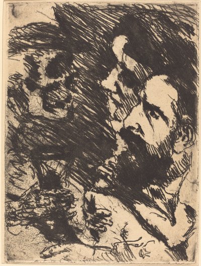 Tod bei Strucks Death Visits the Strucks, 1921, julkaistu 1922. tekijältä Lovis Corinth