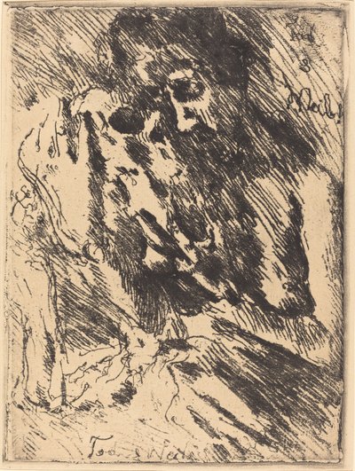 Tod und Weib Kuolema ja nainen, 1921, julkaistu 1922. tekijältä Lovis Corinth