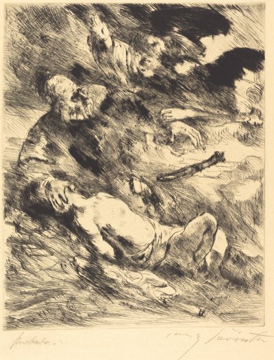 Iisakin uhri tekijältä Lovis Corinth after Rembrandt van Rijn