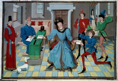Pienoislähettiläs saapui Loyset Liedetin käsikirjoituksesta "Renaud de Montauban" tai "Les quatre fils Aymon" (toimii vuosina 1448-1478). Ms. 5073. 1400-luvun Bibliotheque de l