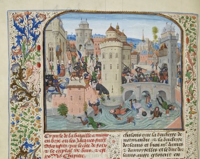 Jacquerien tappio 9. kesäkuuta 1358, noin 1470-1475. tekijältä Loyset Liedet
