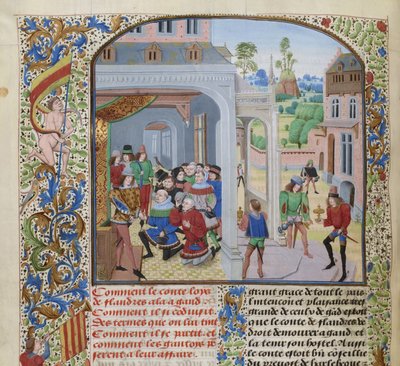 Homenatge de Lluís II de Male per una diputació de Gant, ca 1470-1475. finlandès tekijältä Loyset Liedet