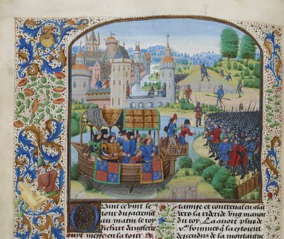 Richard II tapaa kapinalliset 14. kesäkuuta 1381, noin 1470-1475. tekijältä Loyset Liedet