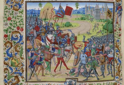 Dunkerquen taistelu 25. toukokuuta 1383, noin 1470-1475. tekijältä Loyset Liedet