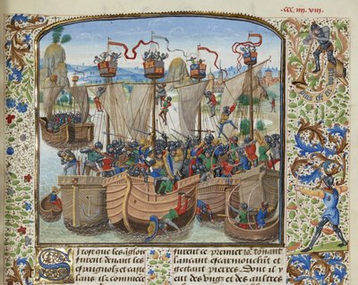La Rochellen taistelu, 1372, noin 1470-1475. tekijältä Loyset Liedet