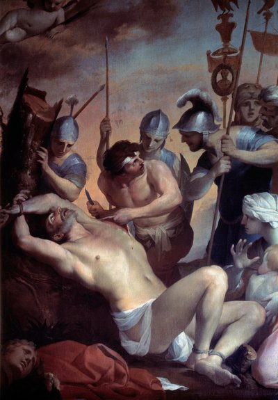 Pyhän Barthelemyn marttyyrikuolema. Lubin Bauginin (1612-1663) maalaus tekijältä Lubin Baugin