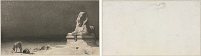 Loput lennossa Egyptiin (recto); Luonnos sfinksistä [?] (käänteinen) tekijältä Luc Olivier Merson