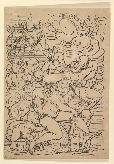 Amfitriitin voitto, n. 1550-1580. tekijältä Luca Cambiaso