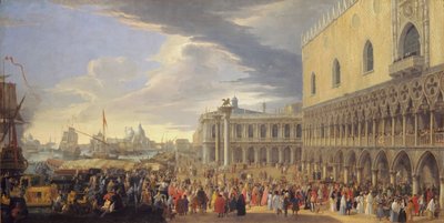 Manchesterin jaarlin saapuminen Venetsiaan, 1707-1710. tekijältä Luca Carlevarijs