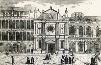 San Geminianuksen kirkko (purettu vuonna 1807) tekijältä Luca Carlevaris