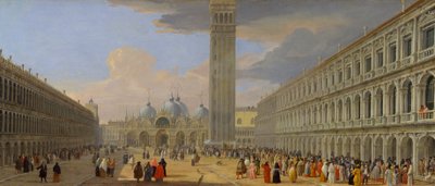 Piazza San Marco, Venetsia, noin 1709 tekijältä Luca Carlevaris