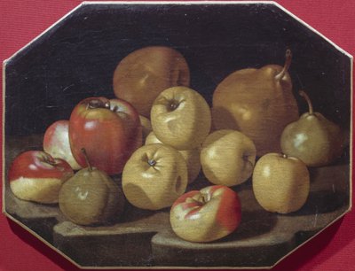 Asetelma omenoilla ja päärynöillä, Luca Forten öljymaalaus (1610-1670) tekijältä Luca Forte