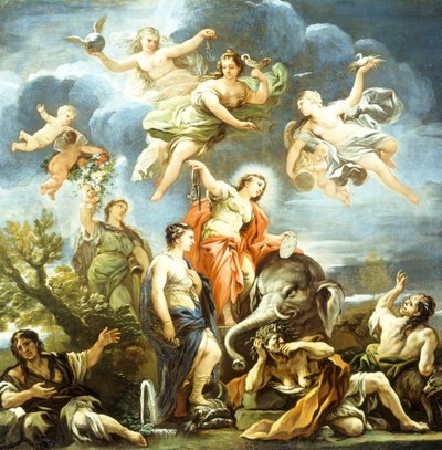 Allegory of Temperance, Luca Giordano, öljy kankaalle tekijältä Luca Giordano