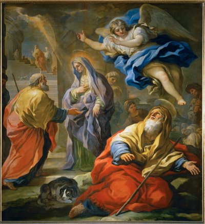 Ilmestyskirja Joakimille (maalaus kankaalle) tekijältä Luca Giordano