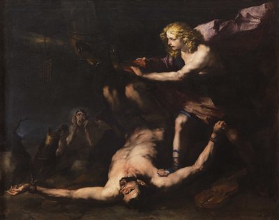 Apollo ja Marsyas, n. 1660. tekijältä Luca Giordano