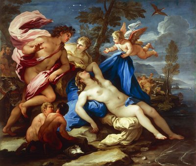 Bacchus ja Ariadne, Luca Giordano, öljy kankaalle tekijältä Luca Giordano