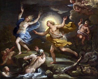 Barokki: Apollo ja Daphne par Giordano, Luca (1632-1705). Öljy kankaalle tekijältä Luca Giordano