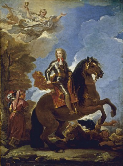 Espanjalaisen Kaarle II:n ratsastusmuotokuva ennen vuotta 1694 tekijältä Luca Giordano