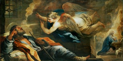 Joosefin uni ... (maalaus kankaalle) tekijältä Luca Giordano