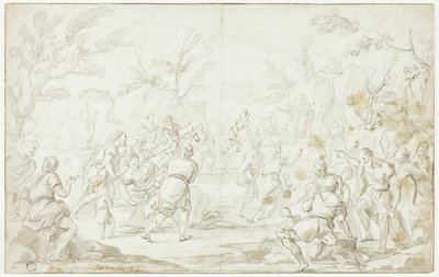 Mooses iskee kallioon tekijältä Luca Giordano