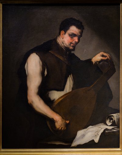 Muusikko virittää luuttuaan tekijältä Luca Giordano