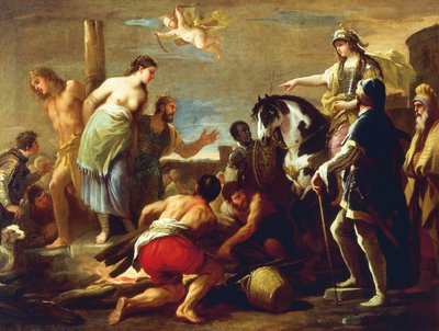 Olindo ja Sophronia, Luca Giordano, öljy kankaalle tekijältä Luca Giordano
