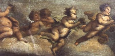 Putti disporting (paperi kankaalle) (vasen yksityiskohta) (katso myös 67087-90) tekijältä Luca Giordano