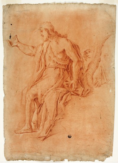 Pyhä Johannes Kastaja saarnaa (recto); Mies alaston, kädet kohotettuina ja pääpiirroksia (käänteinen) tekijältä Luca Giordano