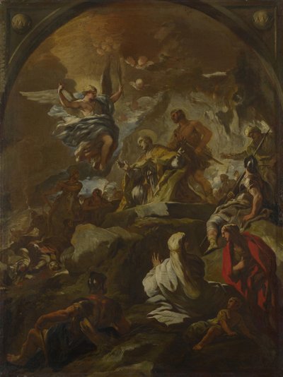 Pyhän Januarin marttyyrikuolema, noin 1690. tekijältä Luca Giordano