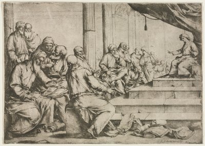 Nuori Kristus opetus temppelissä tekijältä Luca Giordano