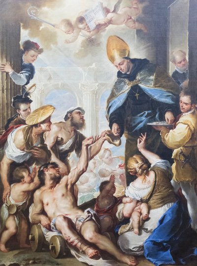 Villanovalaisen Pyhän Thomasin almuja tekijältä Luca Giordano