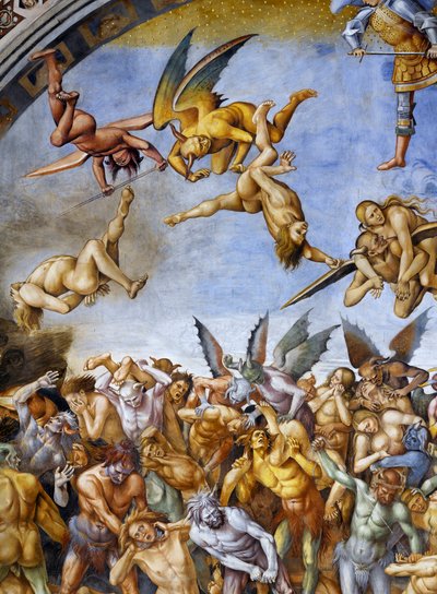 Kirottu helvetissä, Last Judgment -frescojaksosta tekijältä Luca Signorelli
