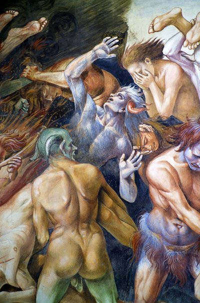 Kirottu helvetissä, Last Judgment -frescojaksosta tekijältä Luca Signorelli