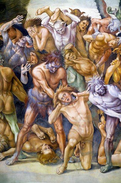 Kirottu helvetissä, Last Judgment -frescojaksosta tekijältä Luca Signorelli