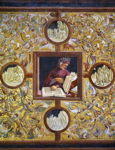 Dante Alighieri, muotokuva Illustrious people -syklistä tekijältä Luca Signorelli