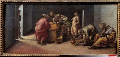 Pyhän Johannes Kastajan syntymä Luca Signorellin (1441-1523) maalaus 1400-luvun su. 0,31x0,7 m tekijältä Luca Signorelli