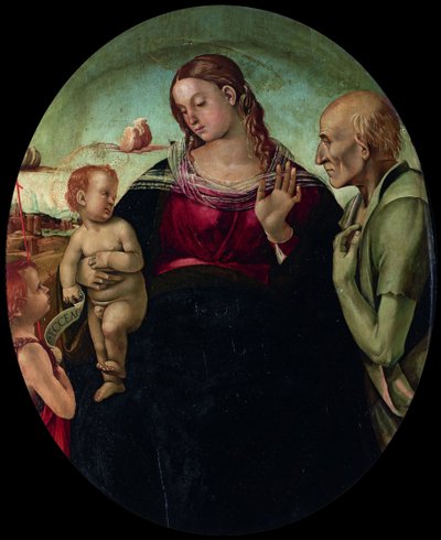 Madonna ja lapsi Pyhän Johanneksen ja Pyhän Hieromuksen kanssa, 1491. tekijältä Luca Signorelli
