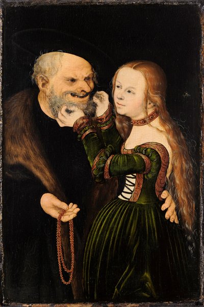 Epätasa-arvoinen pari (Rakastunut vanhus) tekijältä Lucas Cranach the Elder