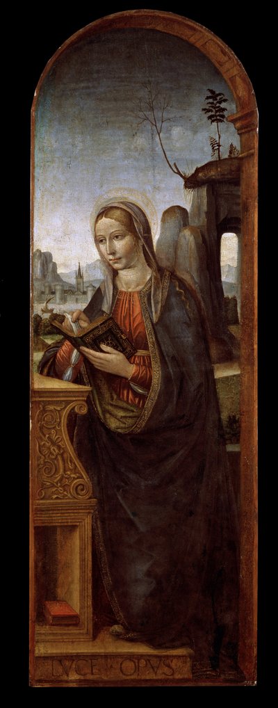 ""Julistuksen neitsyt"" Luca Baudon maalaus (1460/70-1509/10) Pietari, Eremitaaši tekijältä Lucas Baudo