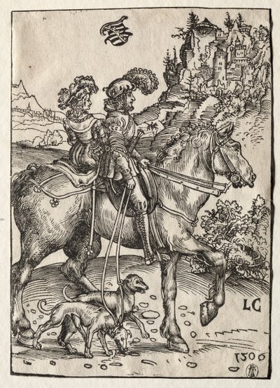 Gentleman ja Lady Ratsastamassa Chase tekijältä Lucas Cranach