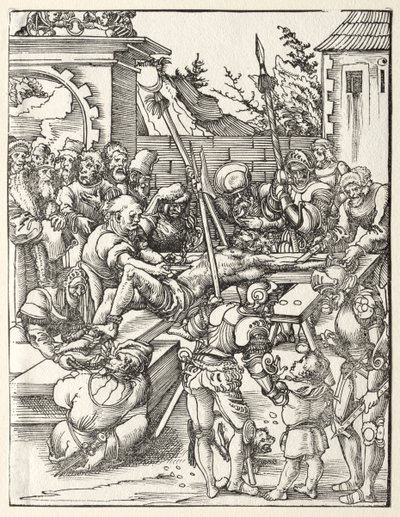 Pyhän Bartolomeuksen marttyyrikuolema tekijältä Lucas Cranach